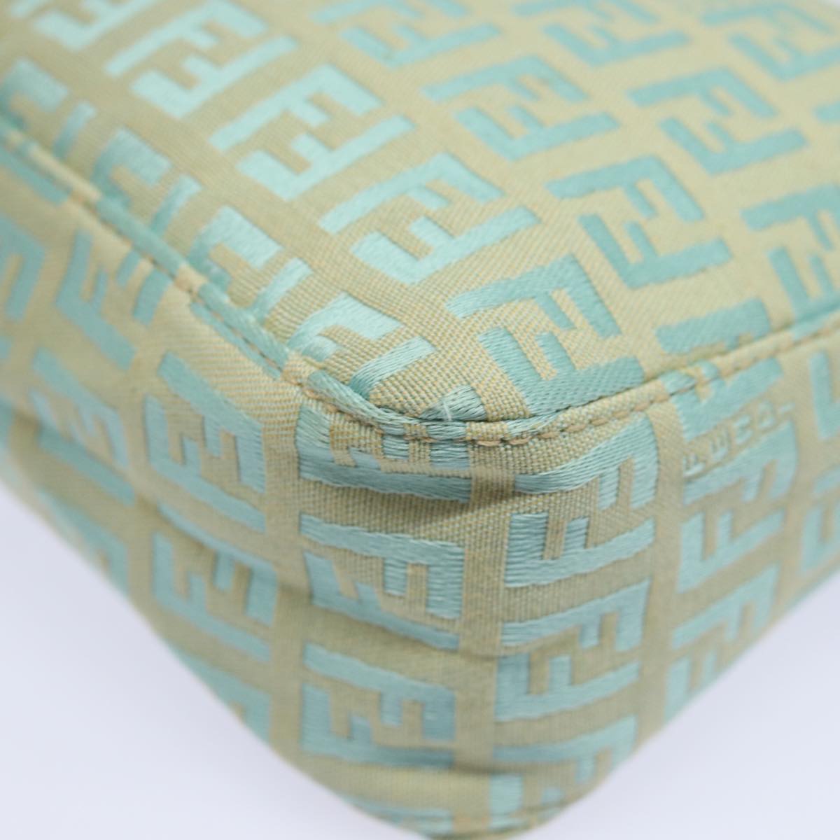 FENDI Zucchino Canvas Hand Bag Light Blue 81191