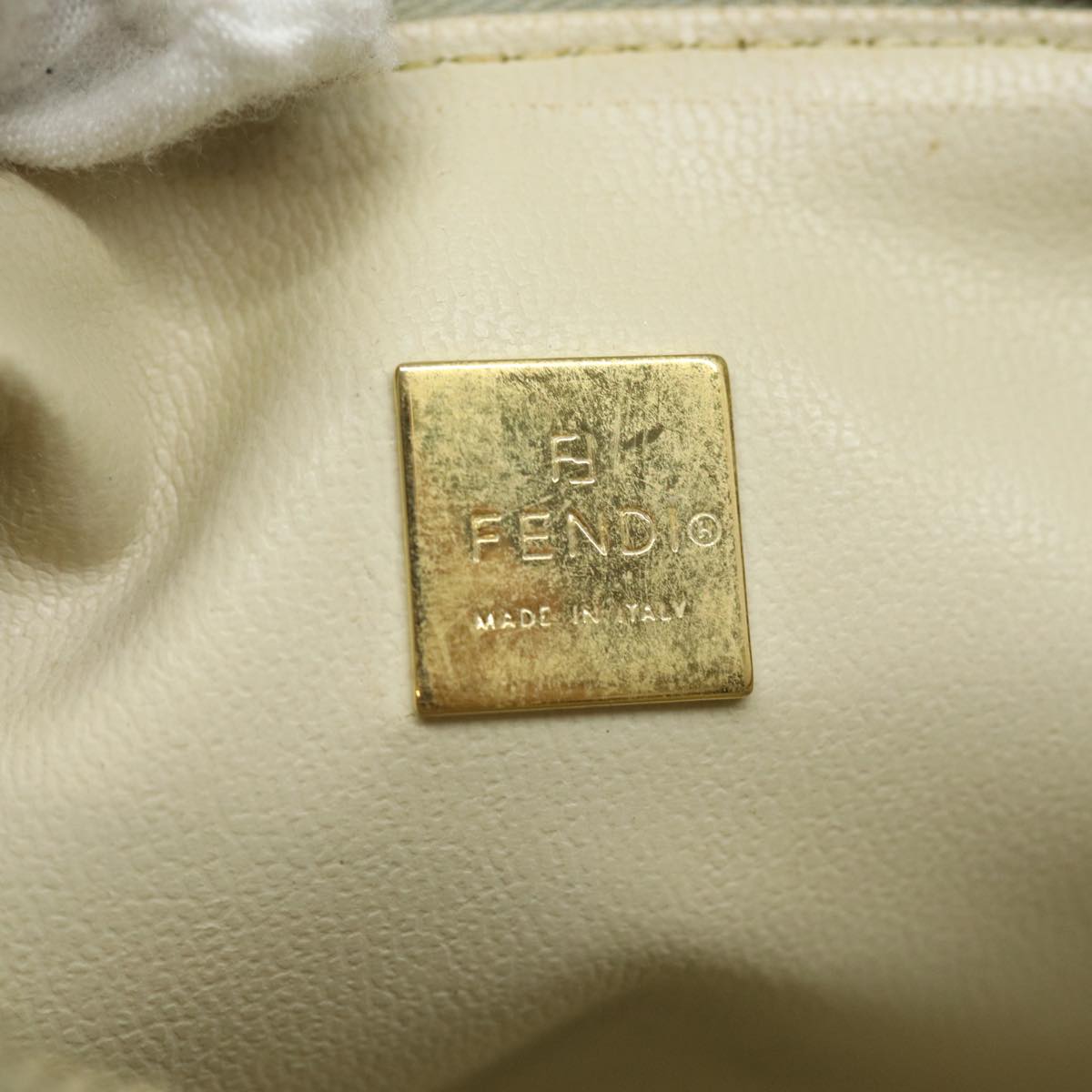 FENDI Zucchino Canvas Hand Bag Light Blue 81191