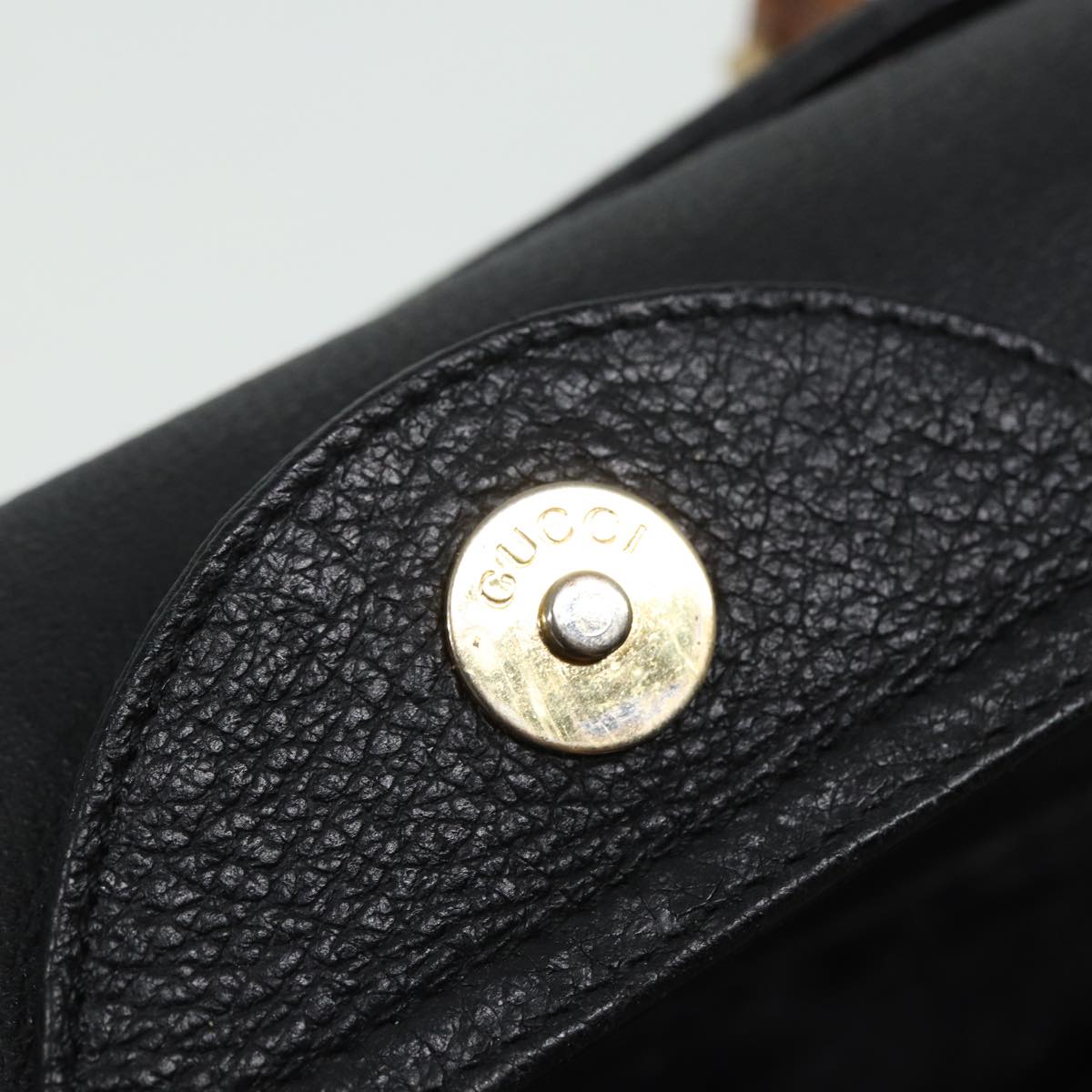 GUCCI Bamboo Hand Bag Suede Leather Black 002 2853 81197