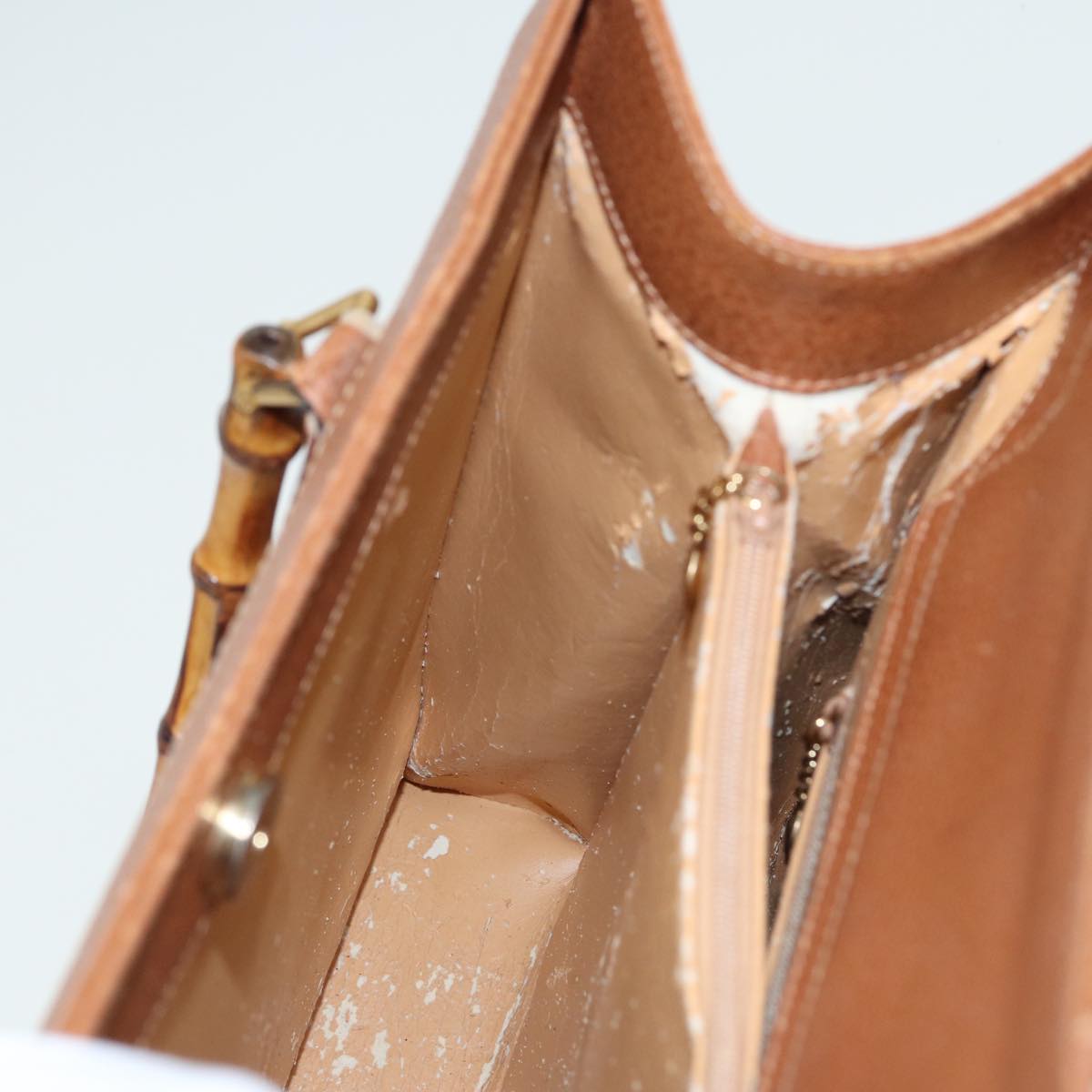 GUCCI Bamboo Hand Bag Leather Brown 002 1186 0260 81198