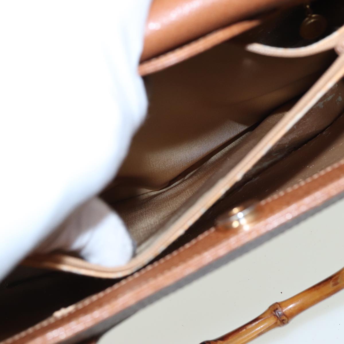 GUCCI Bamboo Hand Bag Leather Brown 002 1186 0260 81198
