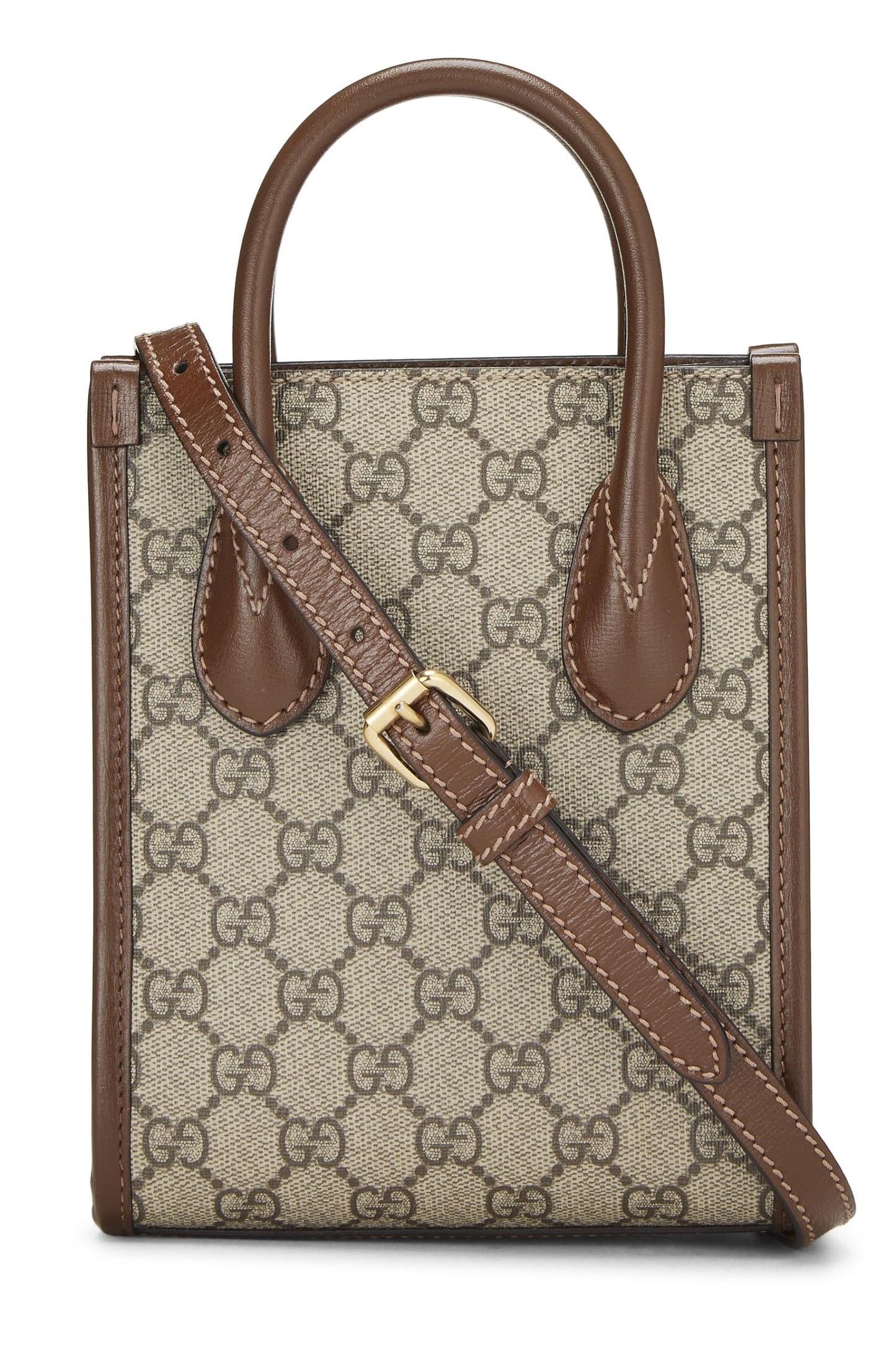 Gucci,  Brown Original GG Supreme Interlocking GG Tote Mini, Brown