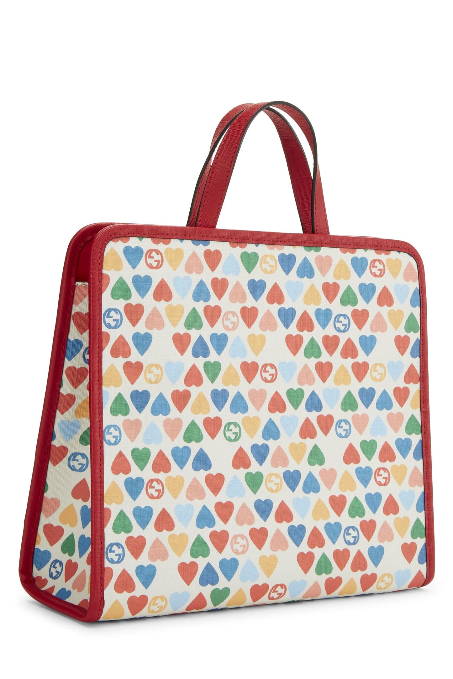 Gucci,  Multicolored Heart Coated Canvas Kids Tote, Multi