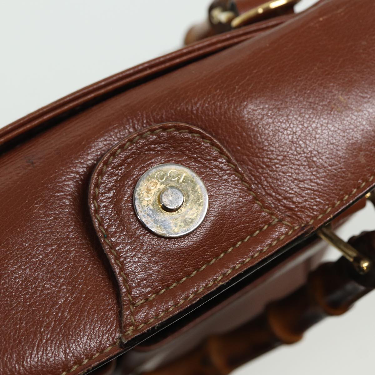 GUCCI Bamboo Hand Bag Leather Brown 000 122 0316 81328