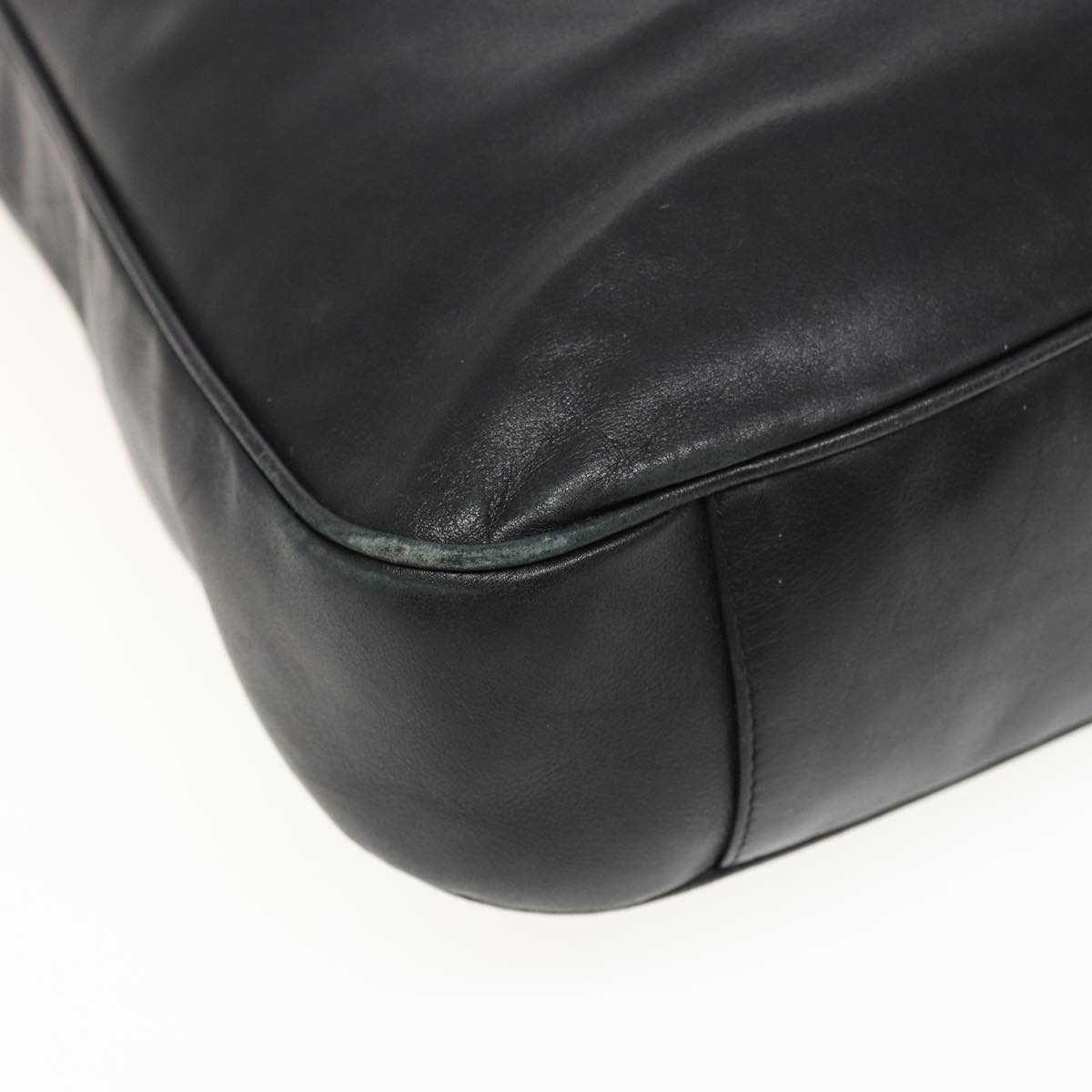GUCCI Bamboo Hand Bag Leather 2way Black 001 1577 81330