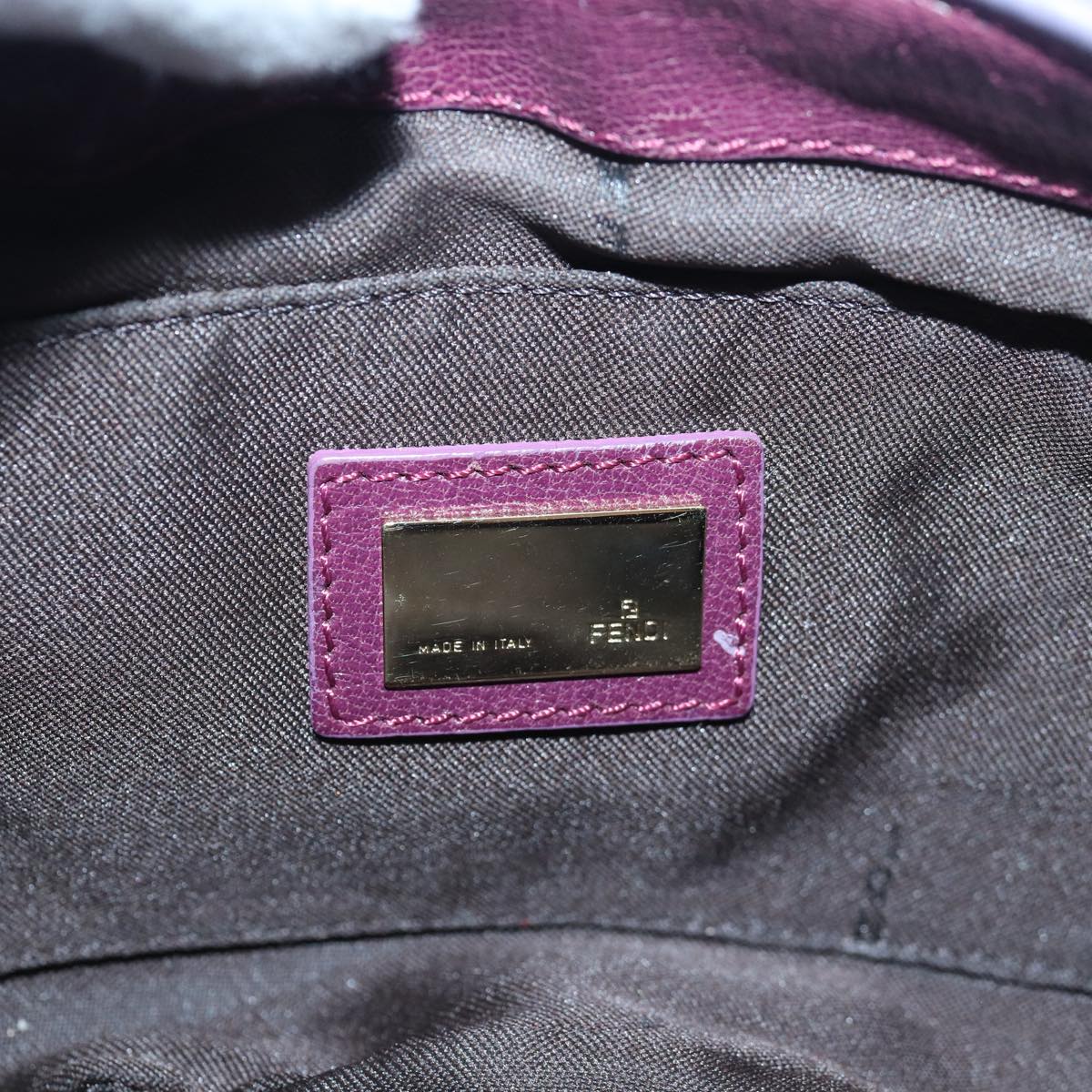 FENDI Zucca Canvas Shoulder Bag Purple 81351