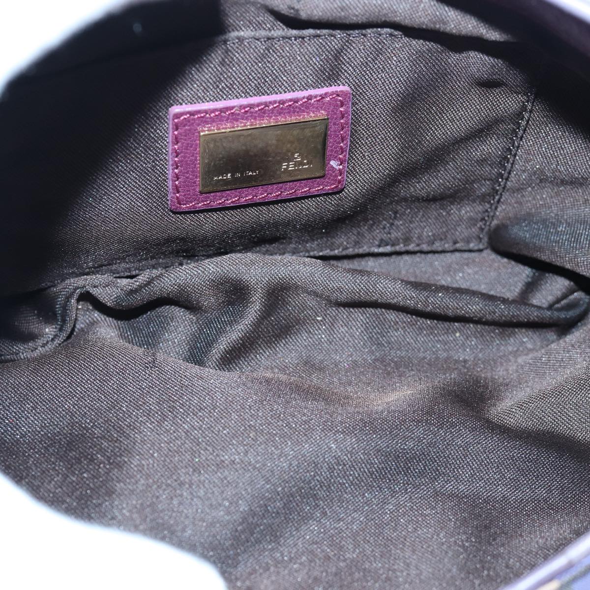 FENDI Zucca Canvas Shoulder Bag Purple 81351