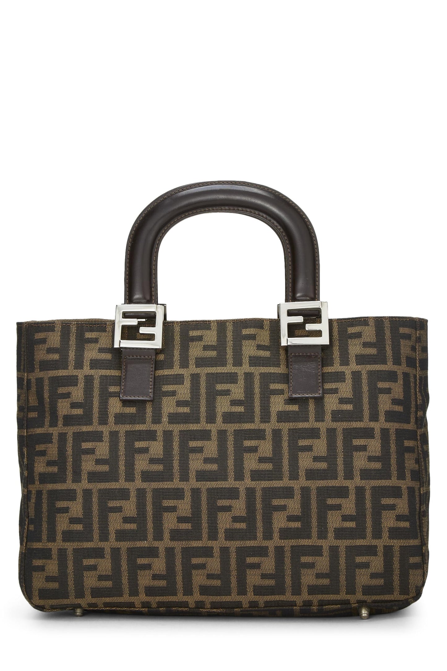 Fendi,  Brown Zucca Canvas Handbag Small, Brown