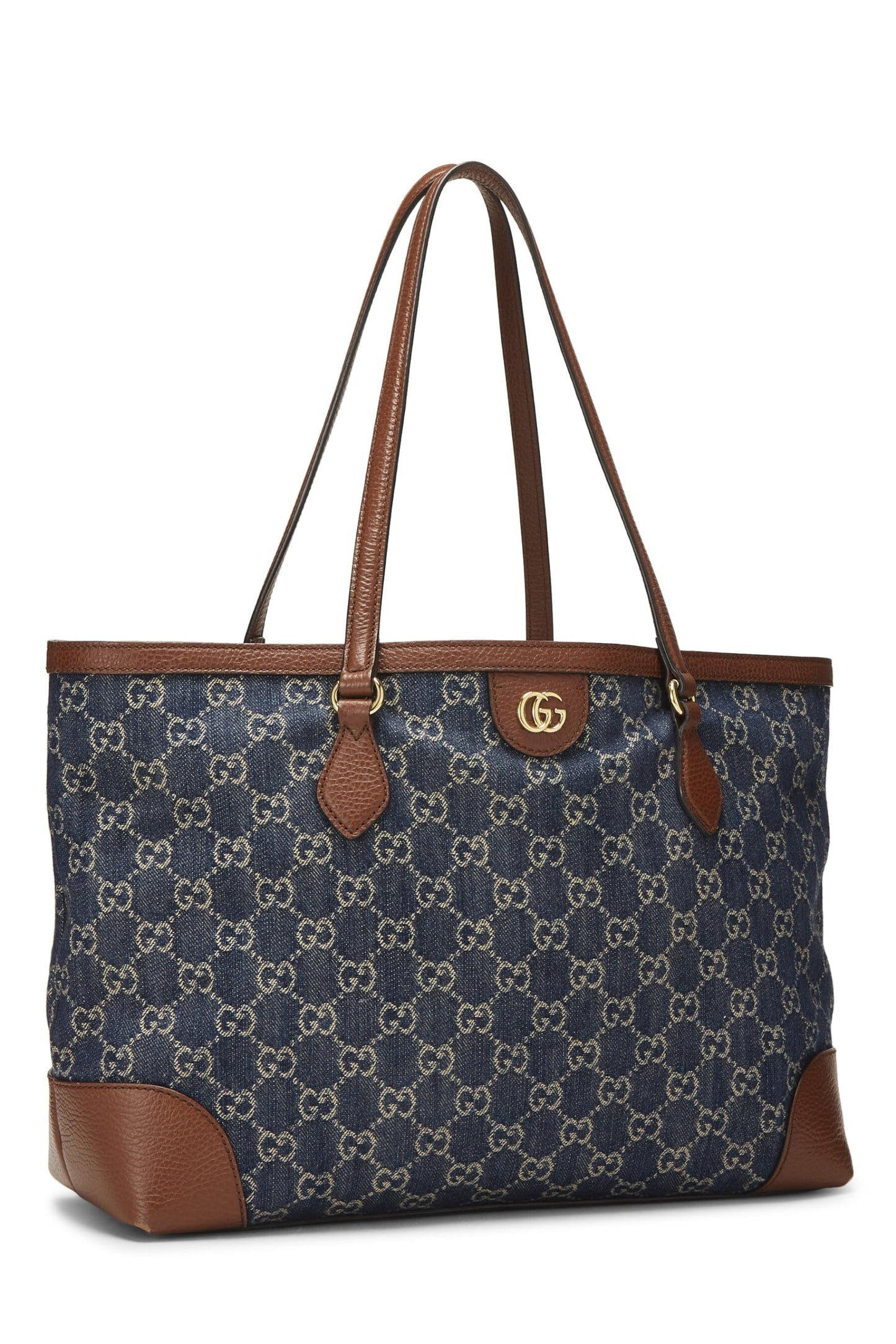 Gucci,  Blue GG Denim Ophidia Tote Medium, Blue