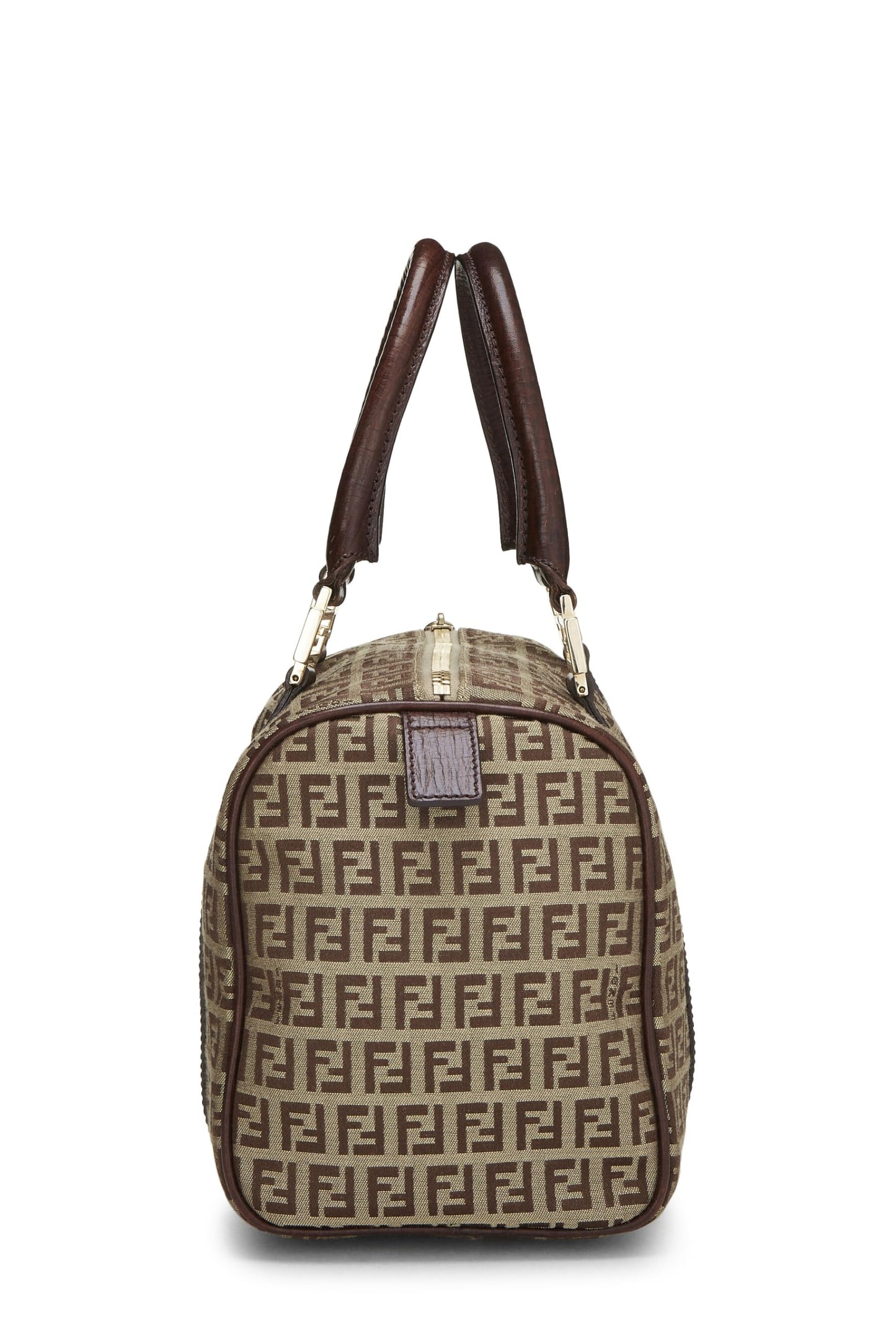 Fendi,  Brown Zucchino Coated Canvas Boston, Brown