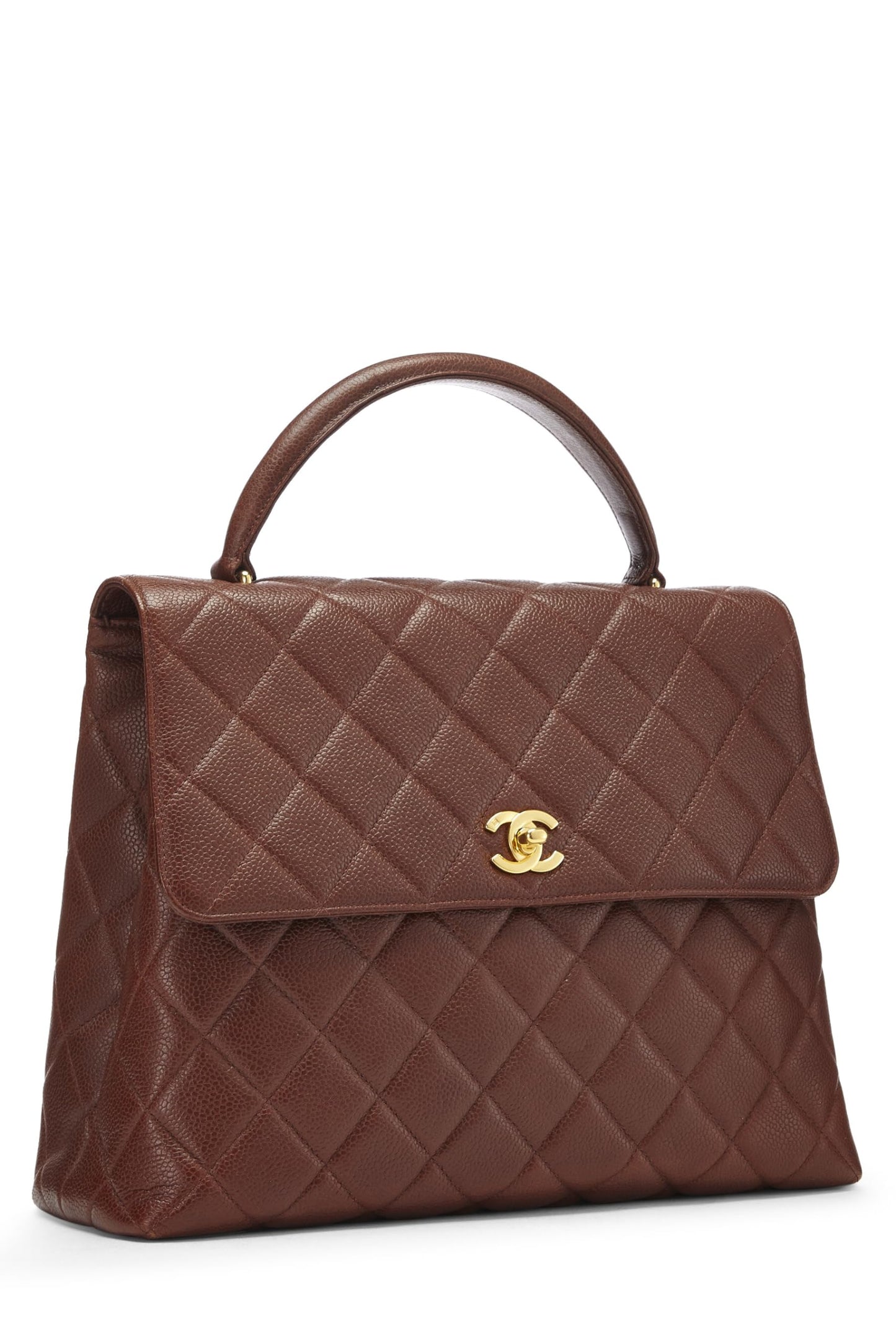 Chanel,  Brown Quilted Caviar Kelly, Brown