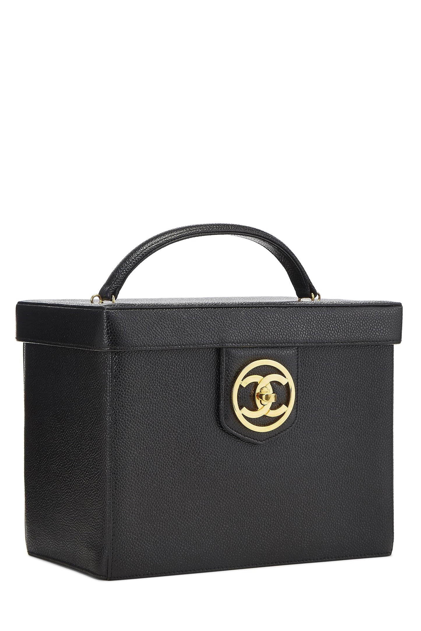 Chanel,  Black Caviar Circle 'CC' Vanity Large, Black