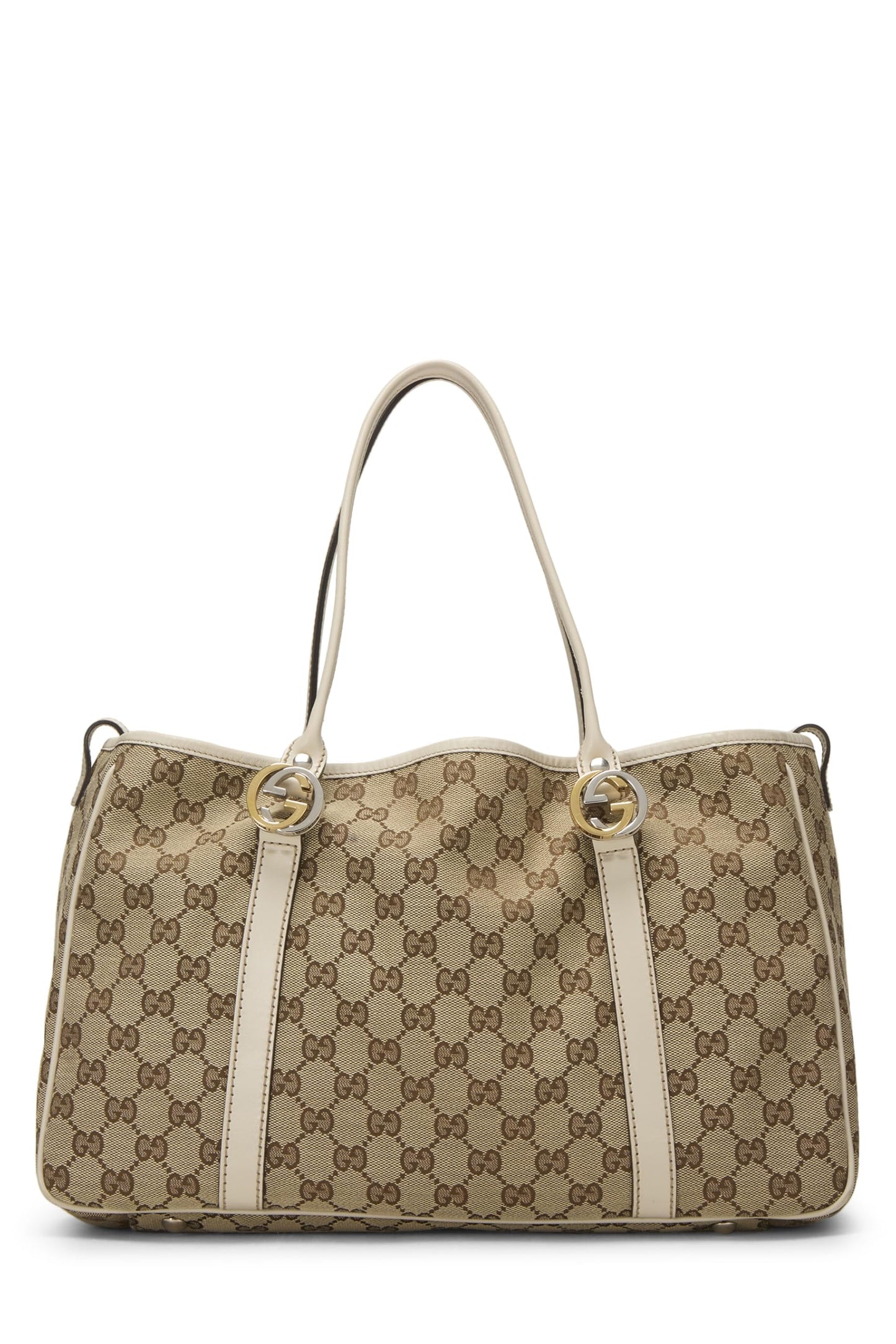 Gucci,  White Original GG Canvas Twins Tote, White