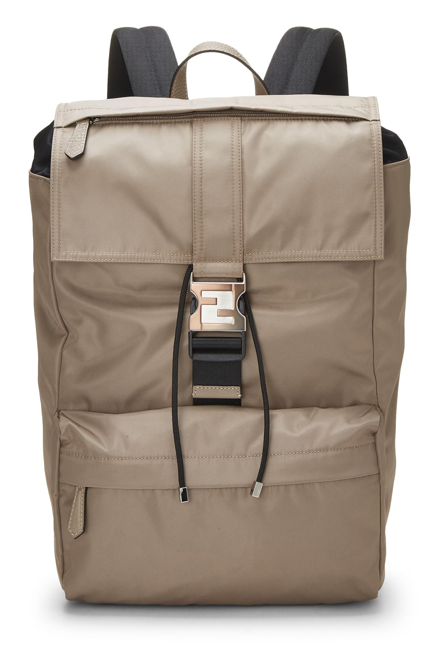 Fendi,  Brown Nylon Fendiness Backpack, Brown