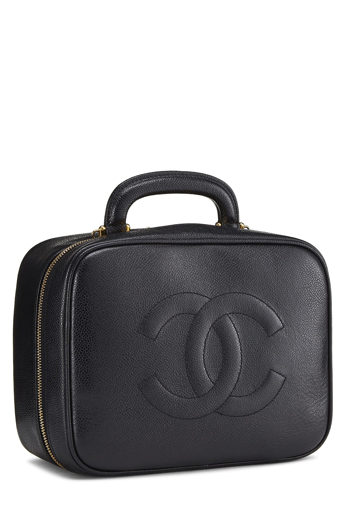 Chanel,  Black Caviar Lunch Box Vanity, Black