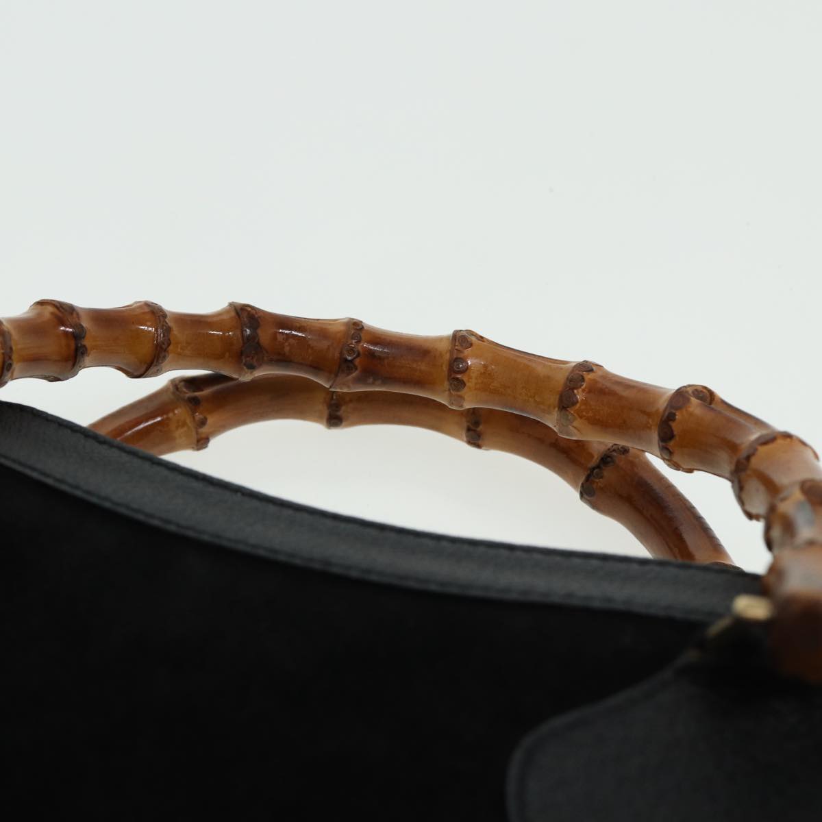 GUCCI Bamboo Hand Bag Leather Black 002 1095 0260 81629