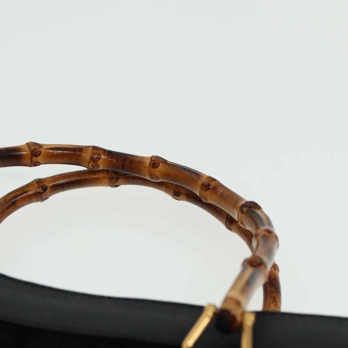 GUCCI Bamboo Hand Bag Leather Black 002 1095 0260 81630