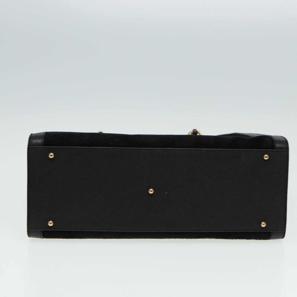 GUCCI Bamboo Hand Bag Leather Black 002 1095 0260 81630