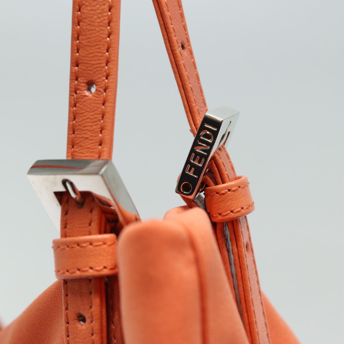 FENDI Mamma Baguette Shoulder Bag Nylon Orange 81641