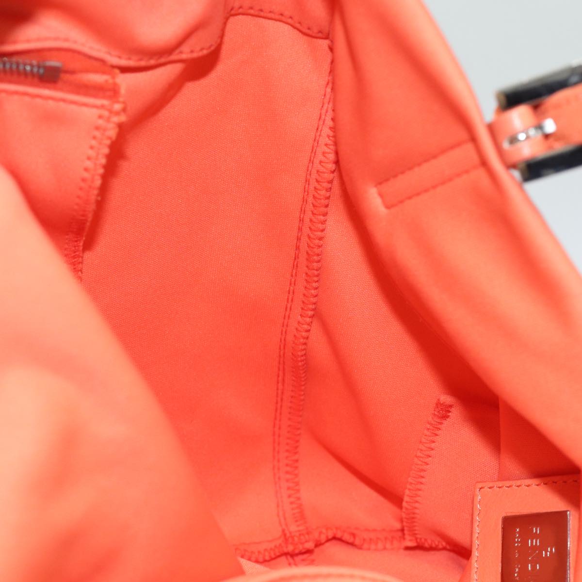 FENDI Mamma Baguette Shoulder Bag Nylon Orange 81641