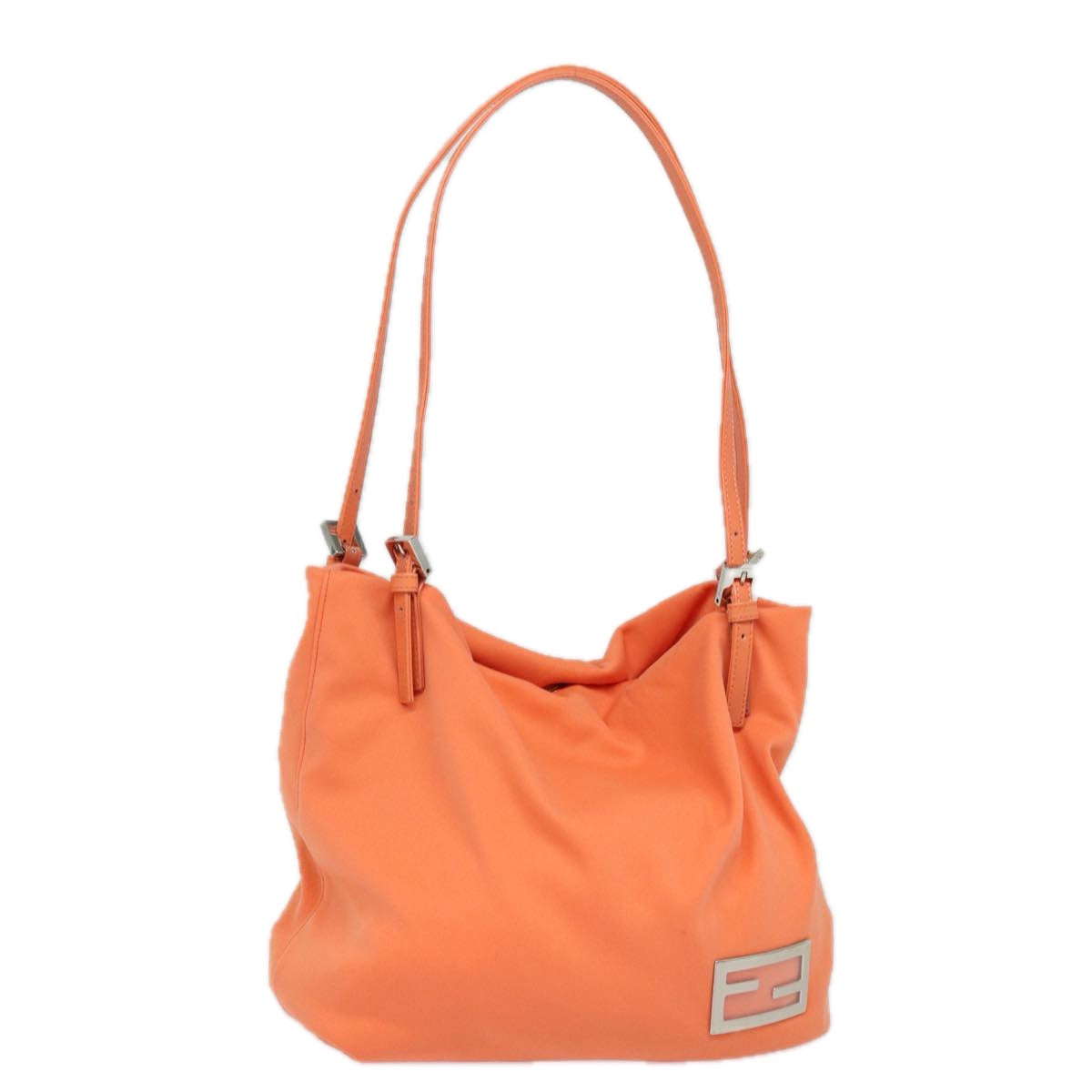 FENDI Mamma Baguette Shoulder Bag Nylon Orange 81641