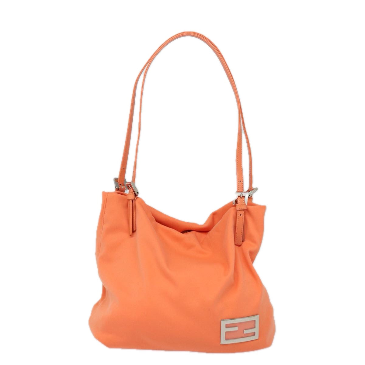 FENDI Mamma Baguette Shoulder Bag Nylon Orange 81641