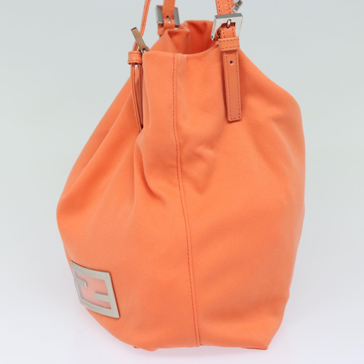 FENDI Mamma Baguette Shoulder Bag Nylon Orange 81641