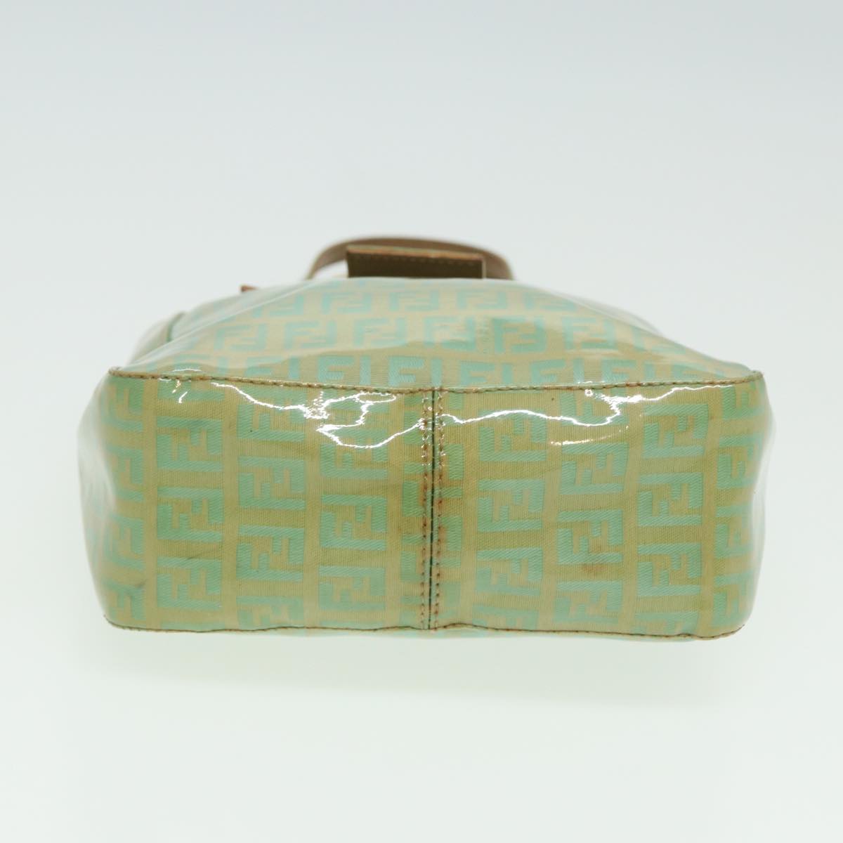 FENDI Zucchino Canvas Mamma Baguette Hand Bag Light Blue 26795 81643