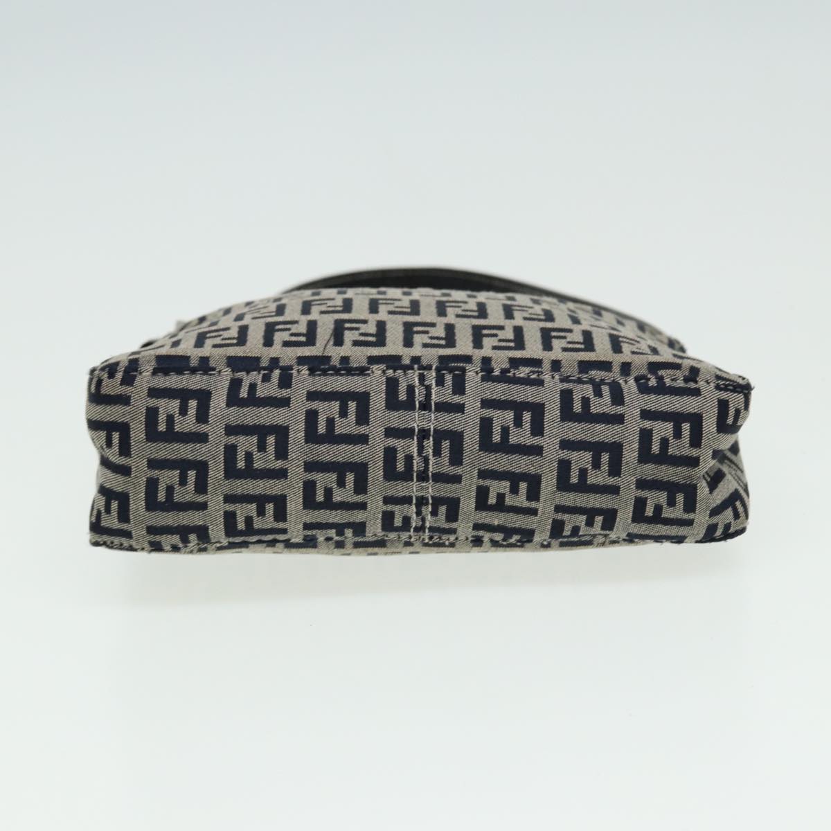 FENDI Zucchino Canvas Mamma Baguette Hand Bag Navy 81644