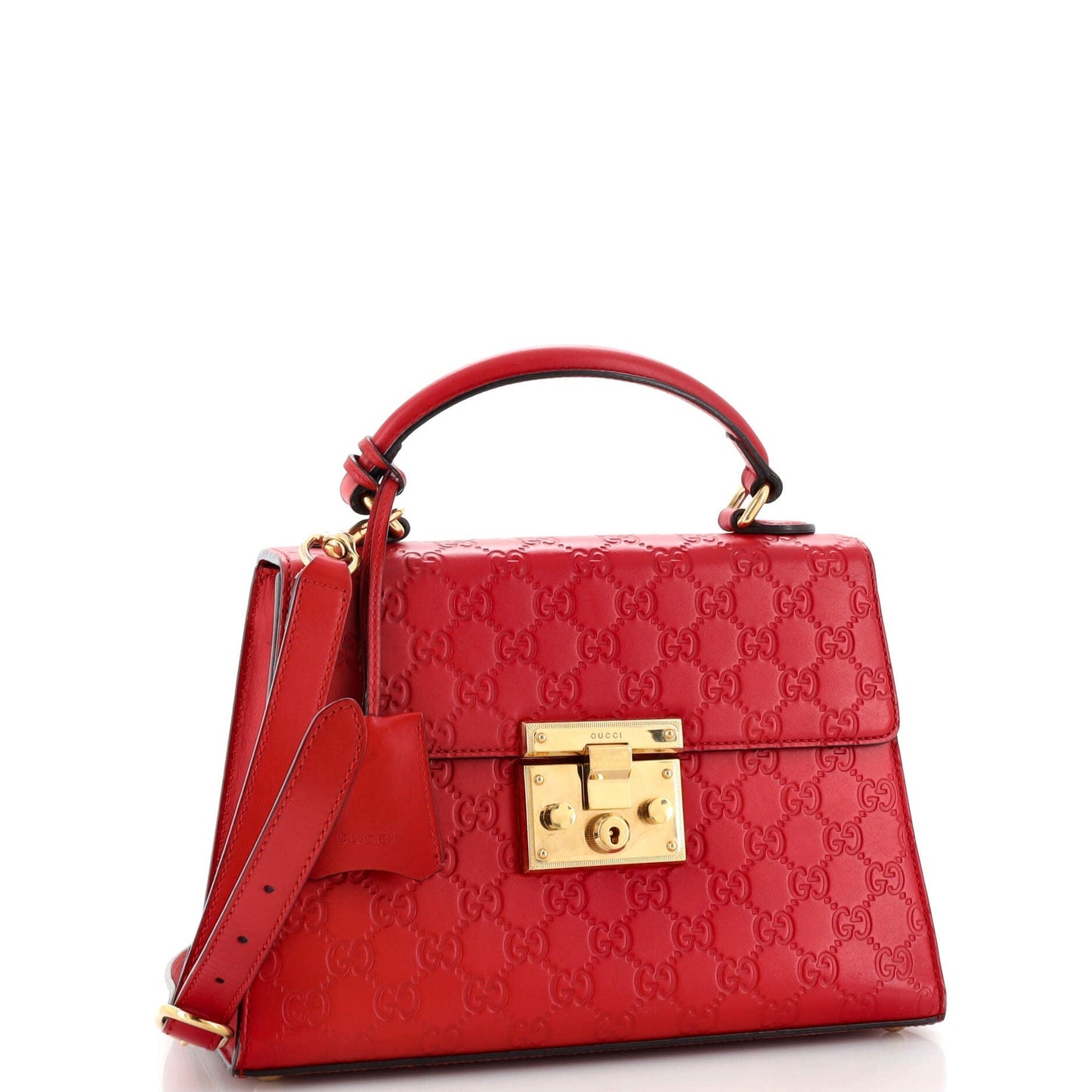 Padlock Top Handle Bag Guccissima Leather Small