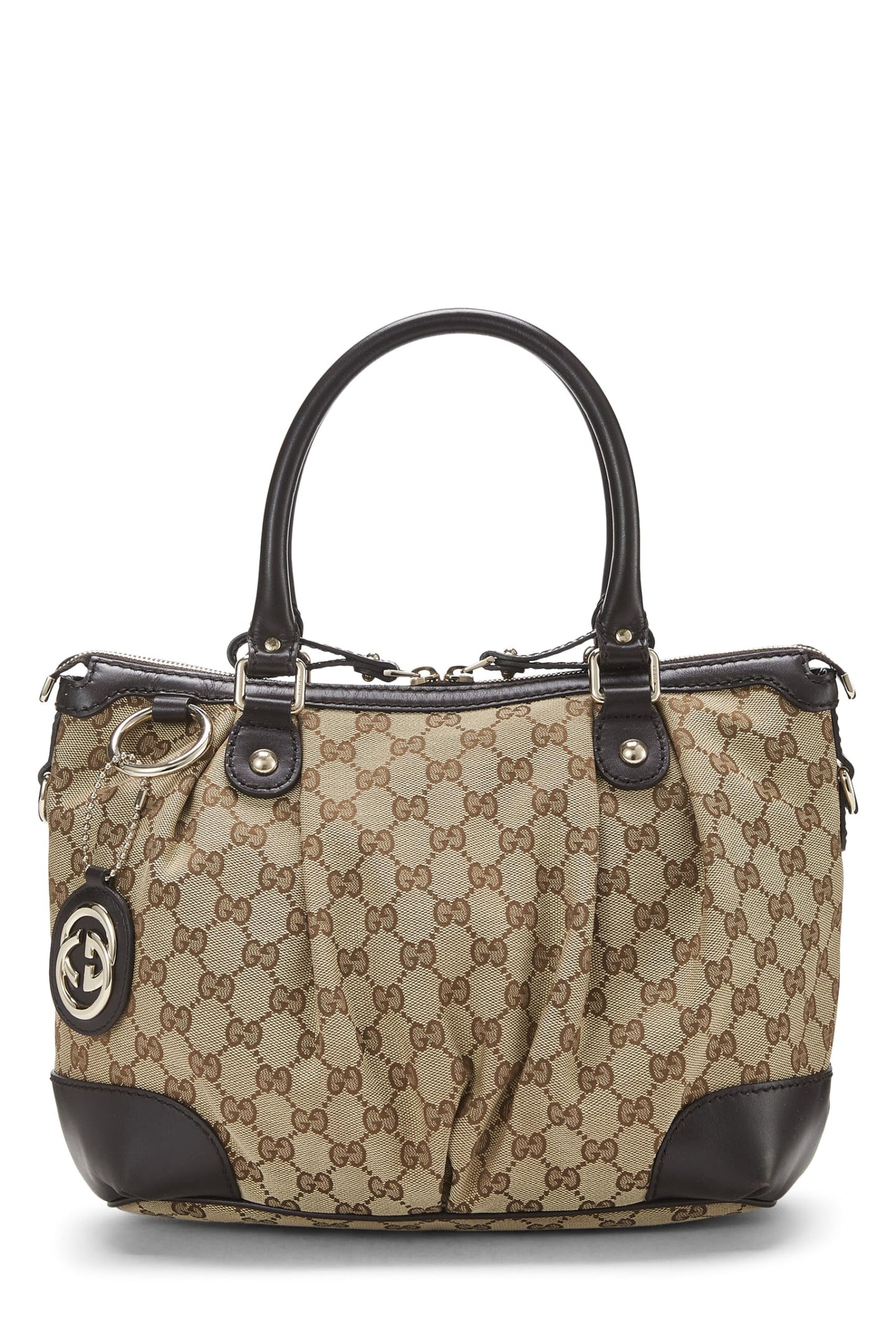 Gucci,  Brown Original GG Canvas Sukey Zip Handbag Medium, Brown