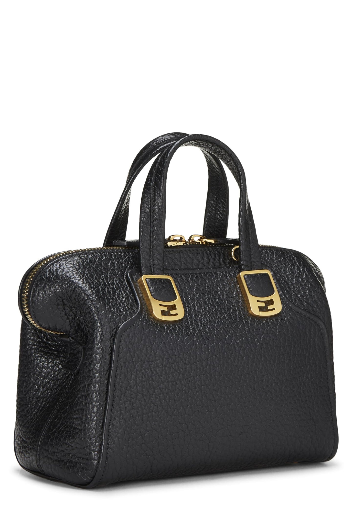 Fendi,  Black Leather Chameleon Small, Black