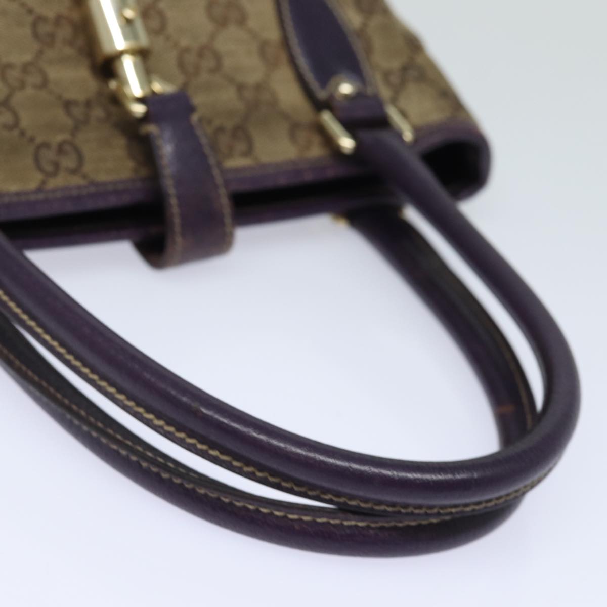 GUCCI New Jackie GG Canvas Hand Bag Beige 145817 81780