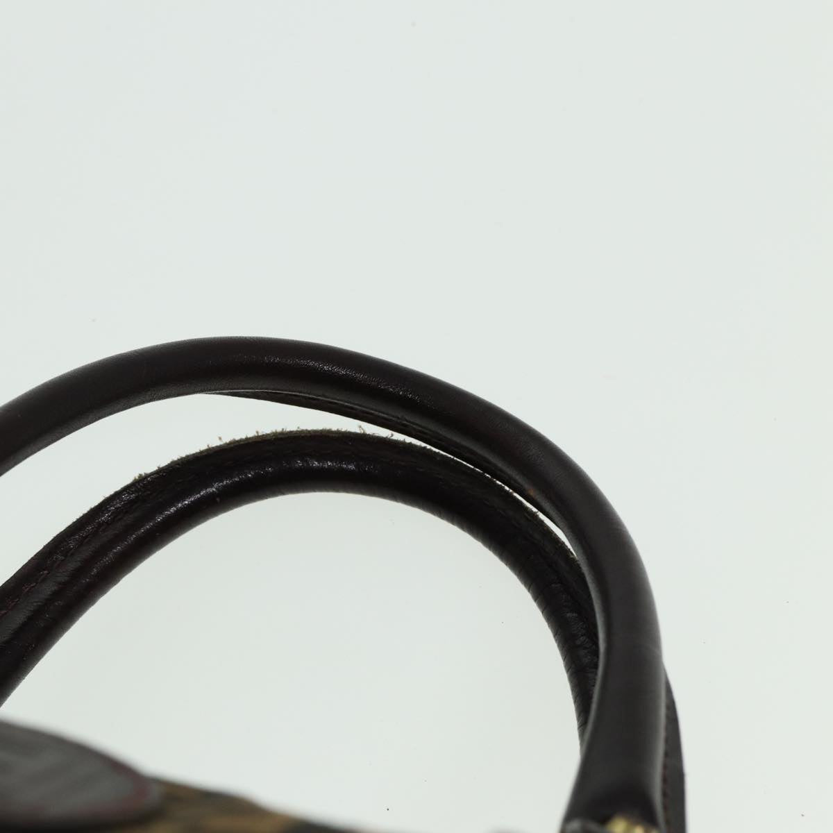 FENDI Zucca Canvas Boston Bag Brown Black 81784