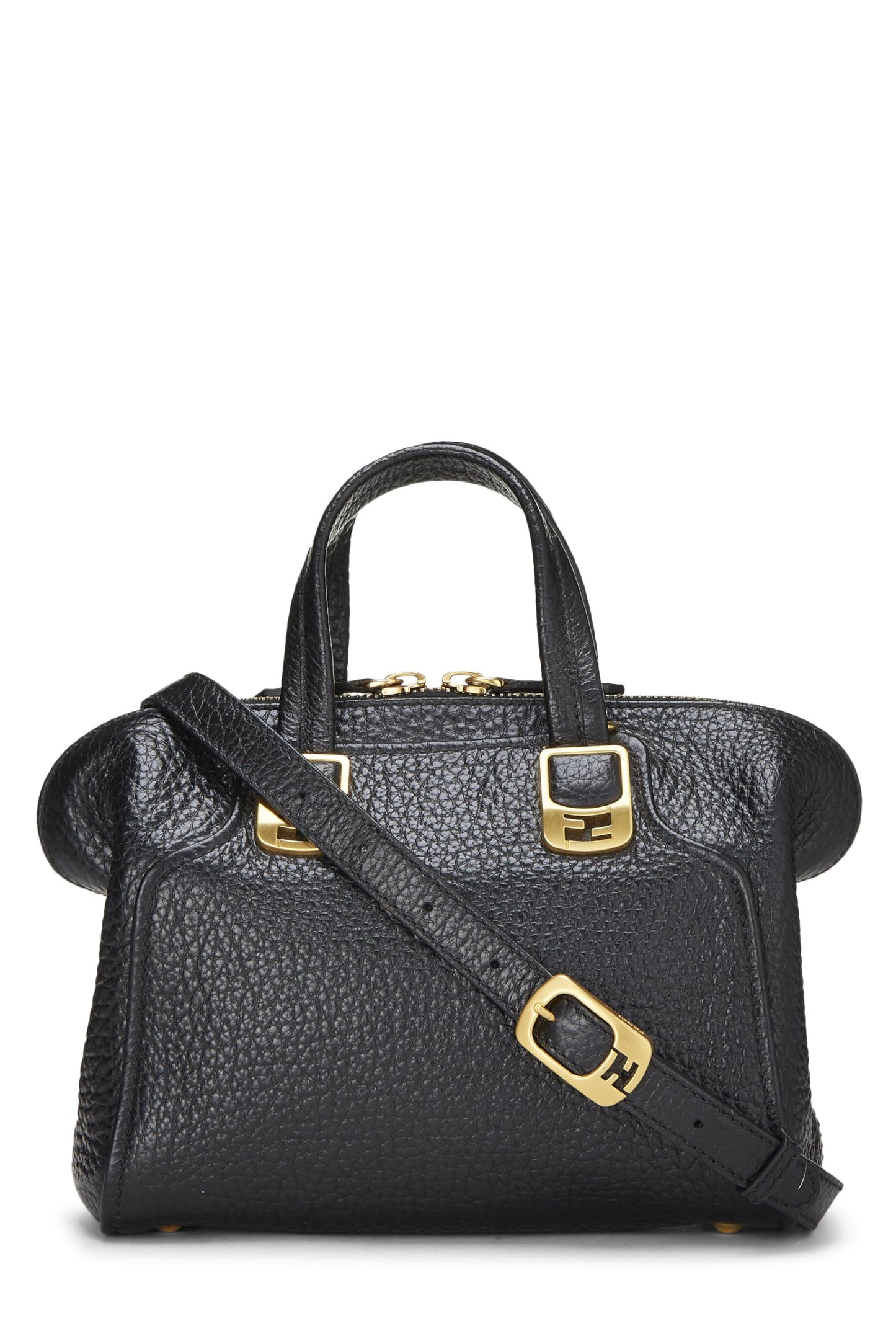 Fendi,  Black Leather Chameleon Small, Black
