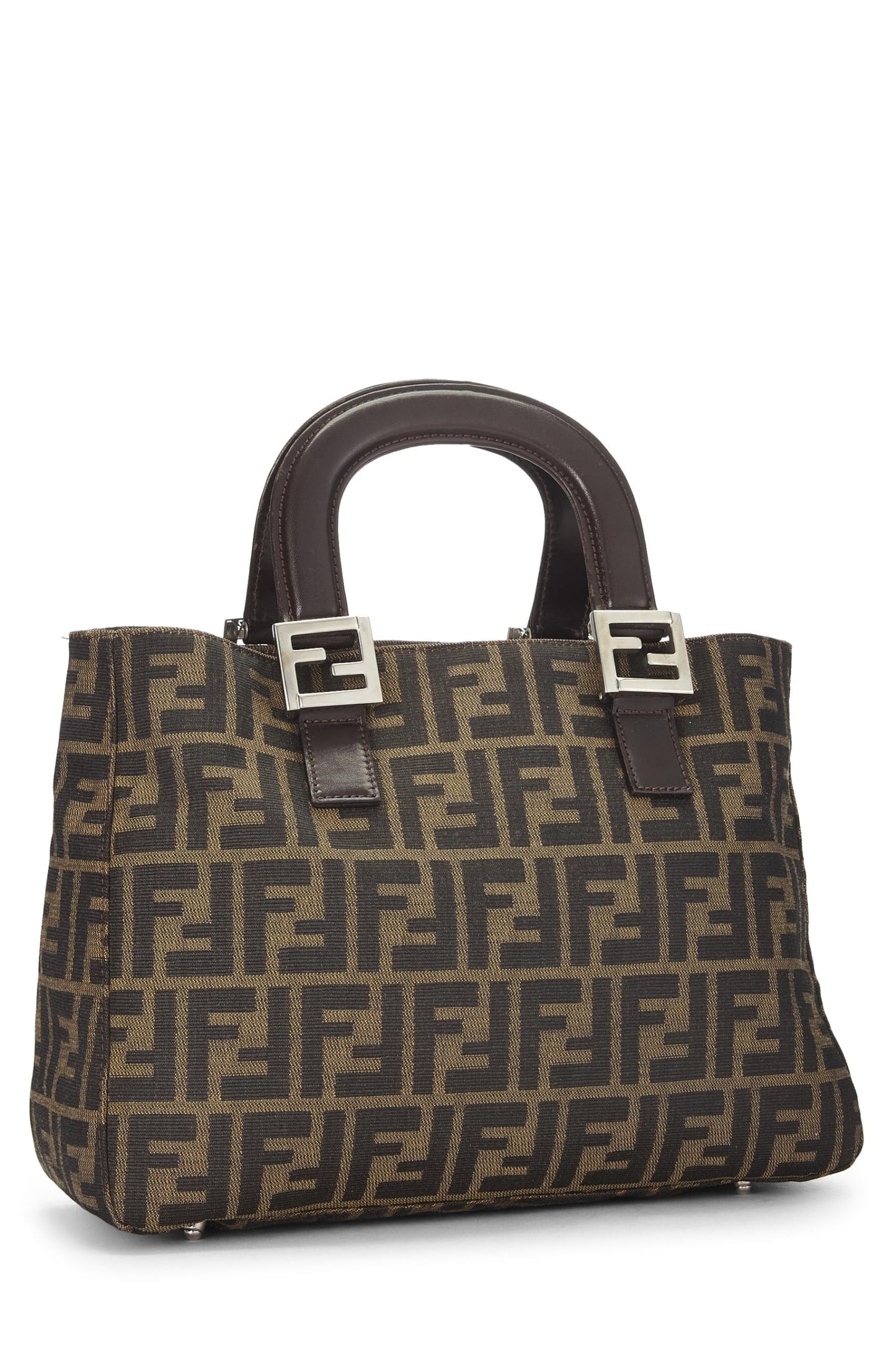Fendi,  Brown Zucca Canvas Handbag Small, Brown