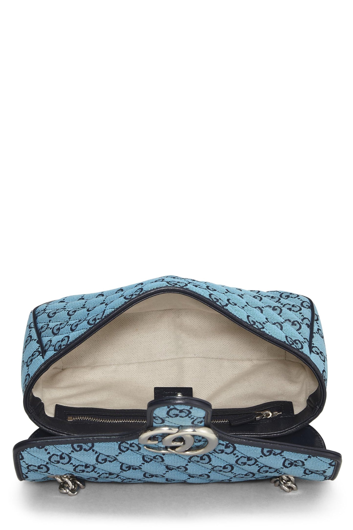 Gucci,  Blue GG Canvas Marmont Shoulder Bag Small, Blue