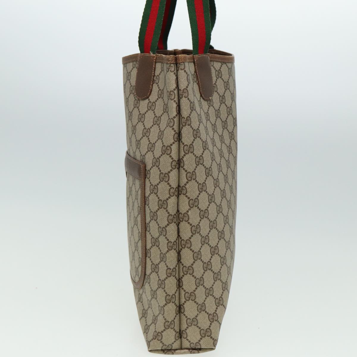 GUCCI GG Supreme Web Sherry Line Tote Bag Beige 40 02 003 81810