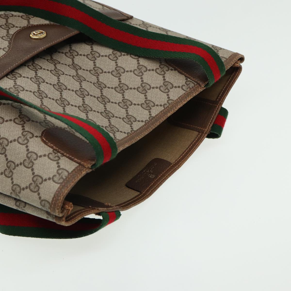GUCCI GG Supreme Web Sherry Line Tote Bag Beige 40 02 003 81810