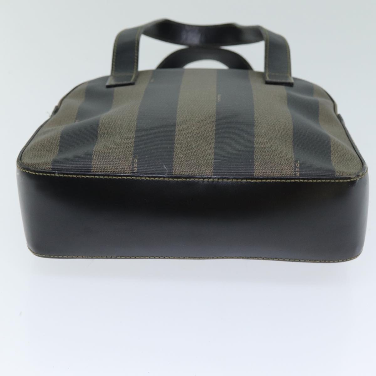 FENDI Pecan Canvas Hand Bag PVC Leather Brown Black 81815