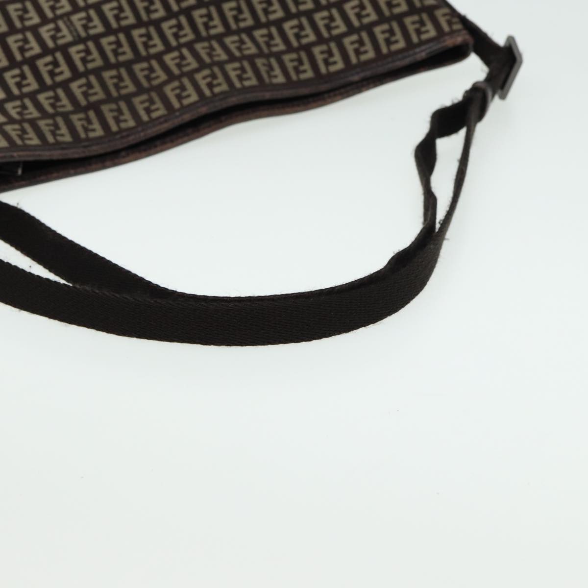 FENDI Zucca Canvas Shoulder Bag Brown Black 81825