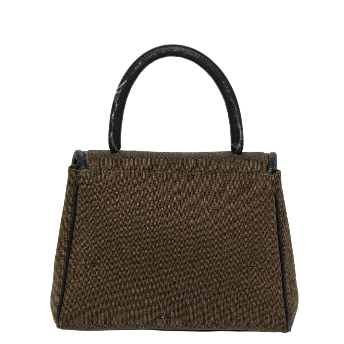 FENDI Pecan Canvas Hand Bag Brown Black 81839