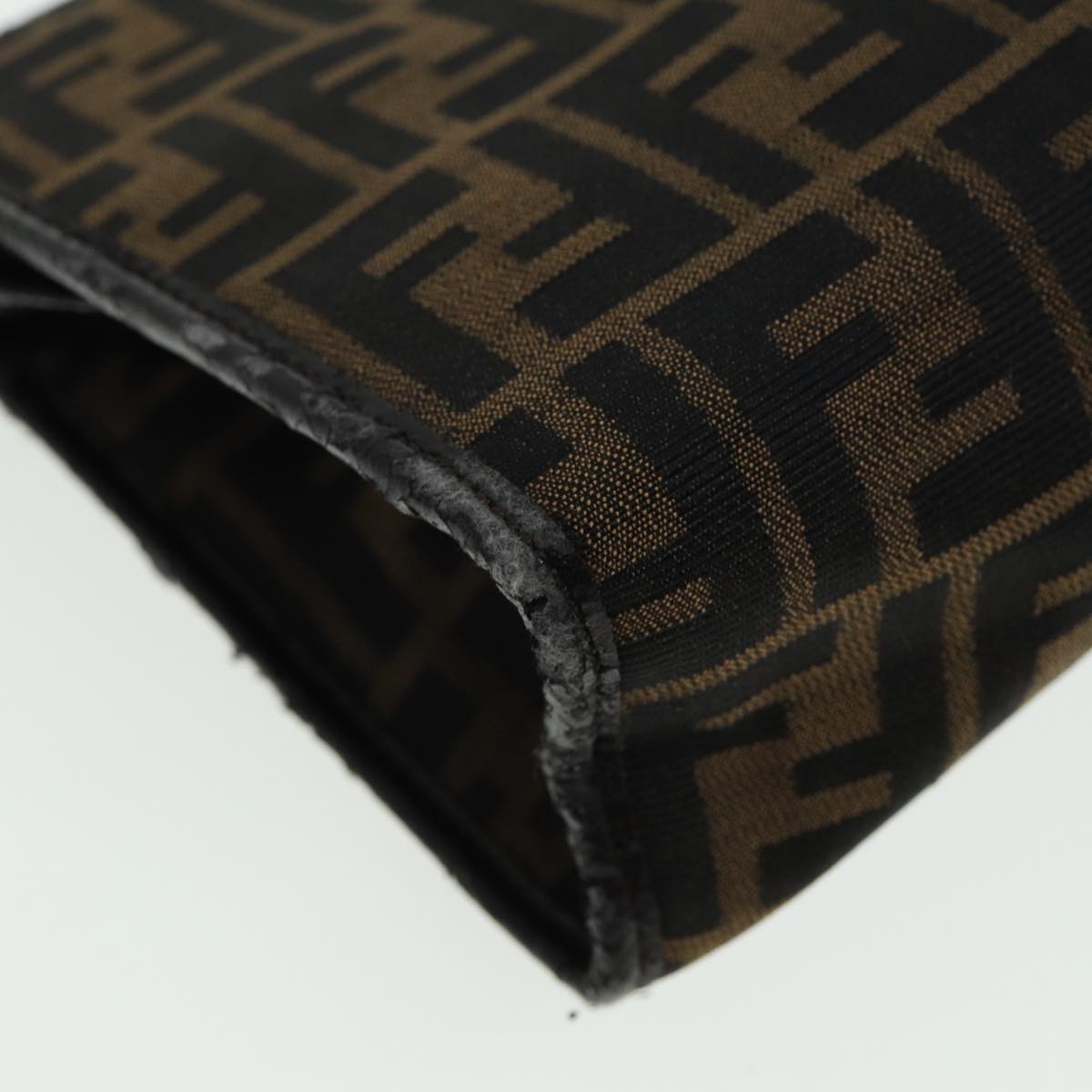 FENDI Zucca Canvas Clutch Bag Brown 81841