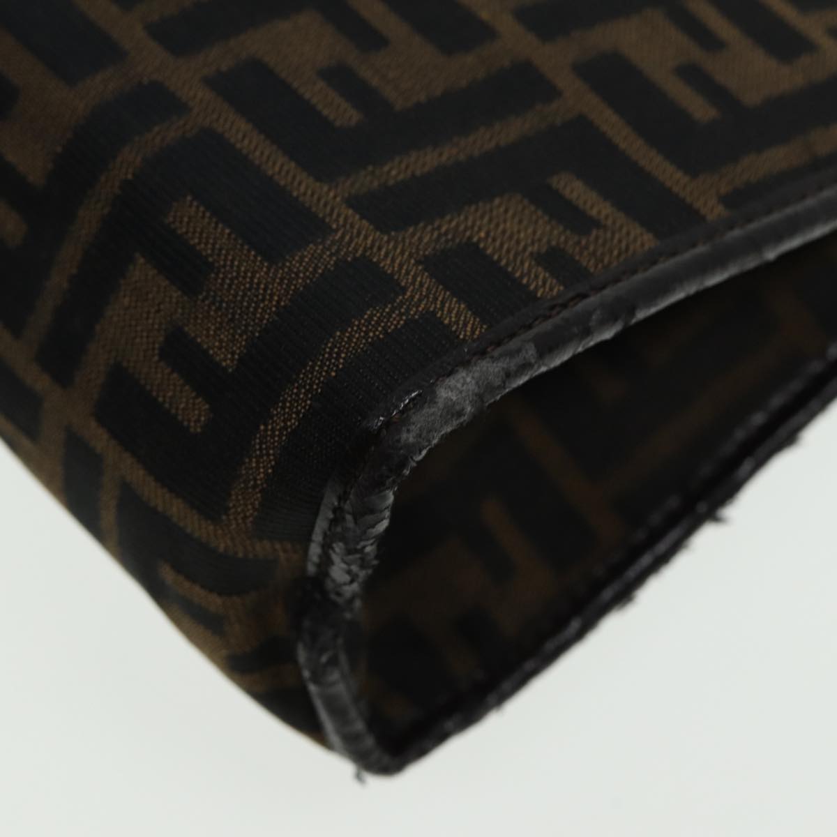 FENDI Zucca Canvas Clutch Bag Brown 81841