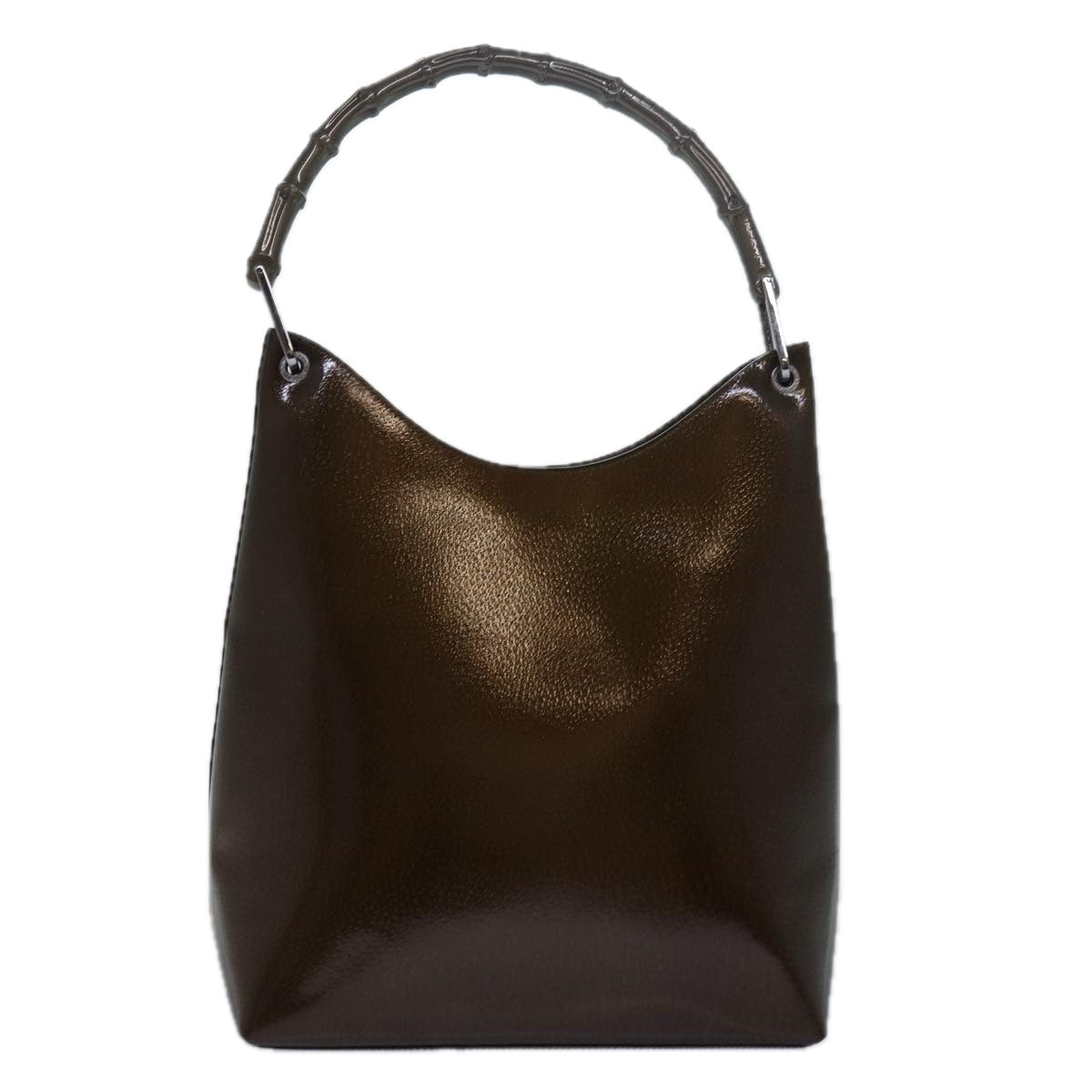 GUCCI Bamboo Shoulder Bag Enamel Brown 001 2122 3006 81842
