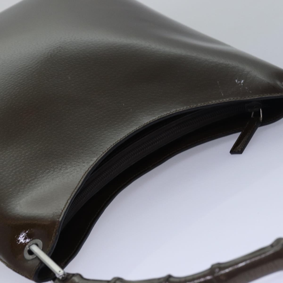 GUCCI Bamboo Shoulder Bag Enamel Brown 001 2122 3006 81842
