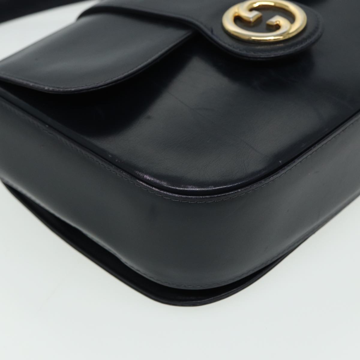 GUCCI Hand Bag Leather Black 81848