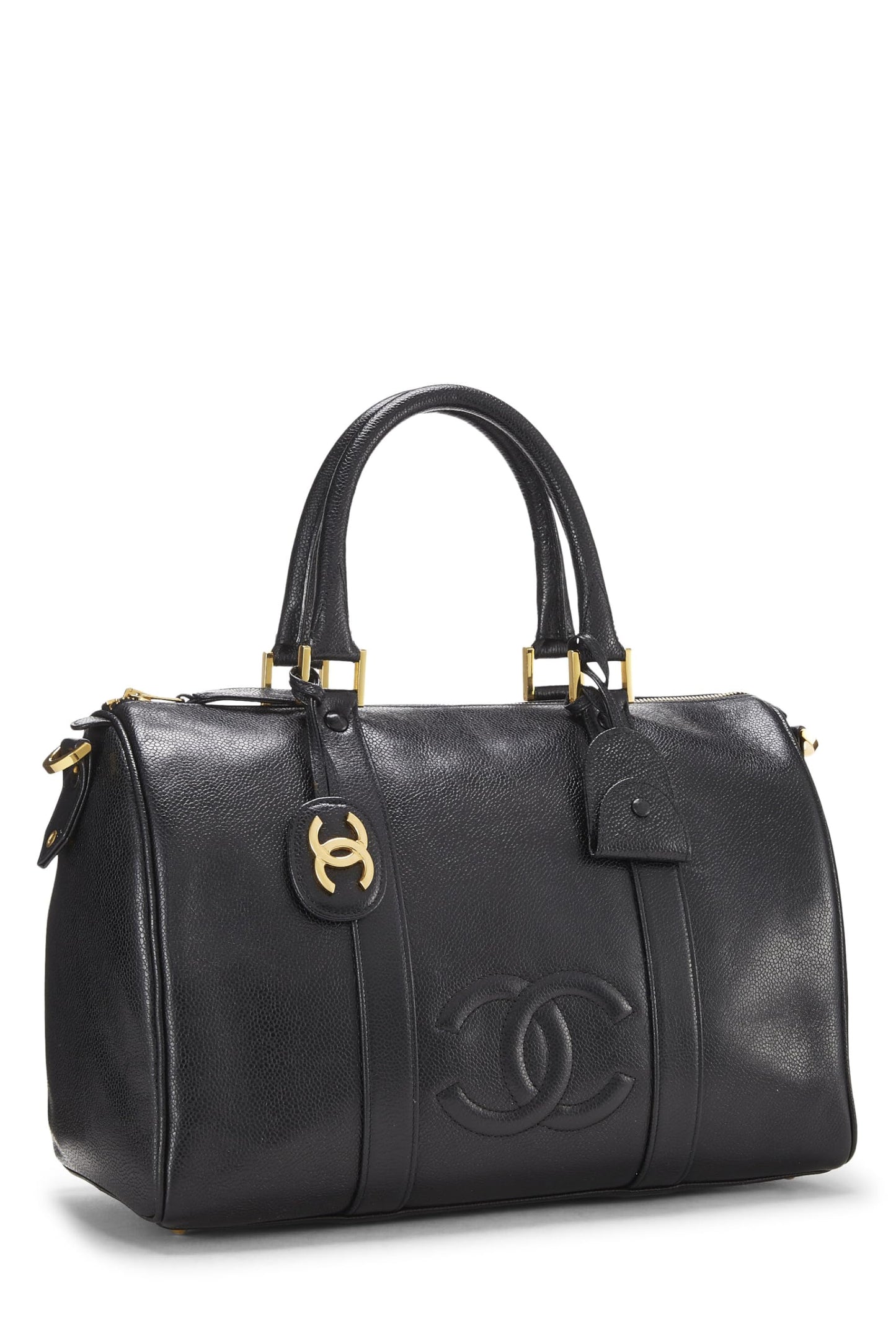 Chanel,  Black Caviar Boston Small, Black