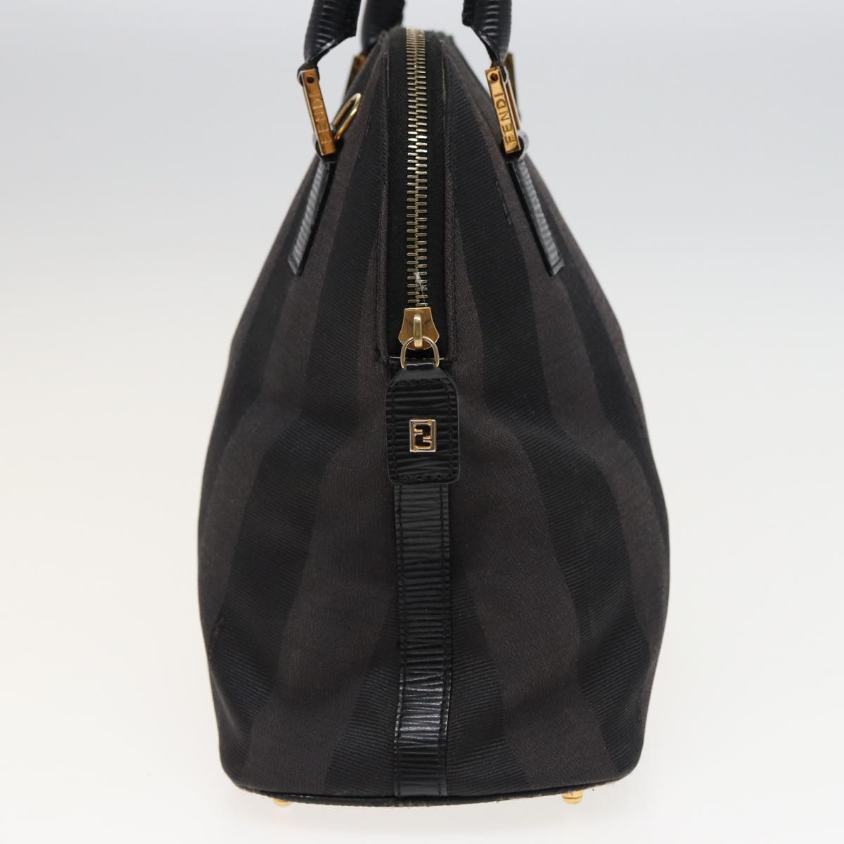 FENDI Pecan Canvas Hand Bag 2way Black Gray 81862