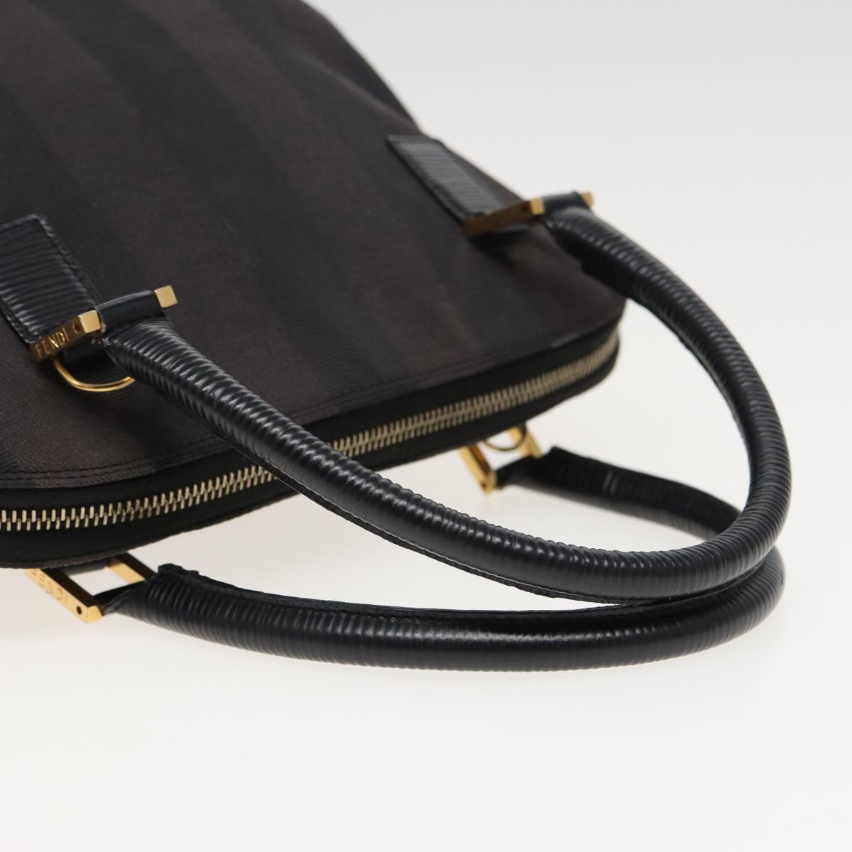 FENDI Pecan Canvas Hand Bag 2way Black Gray 81862